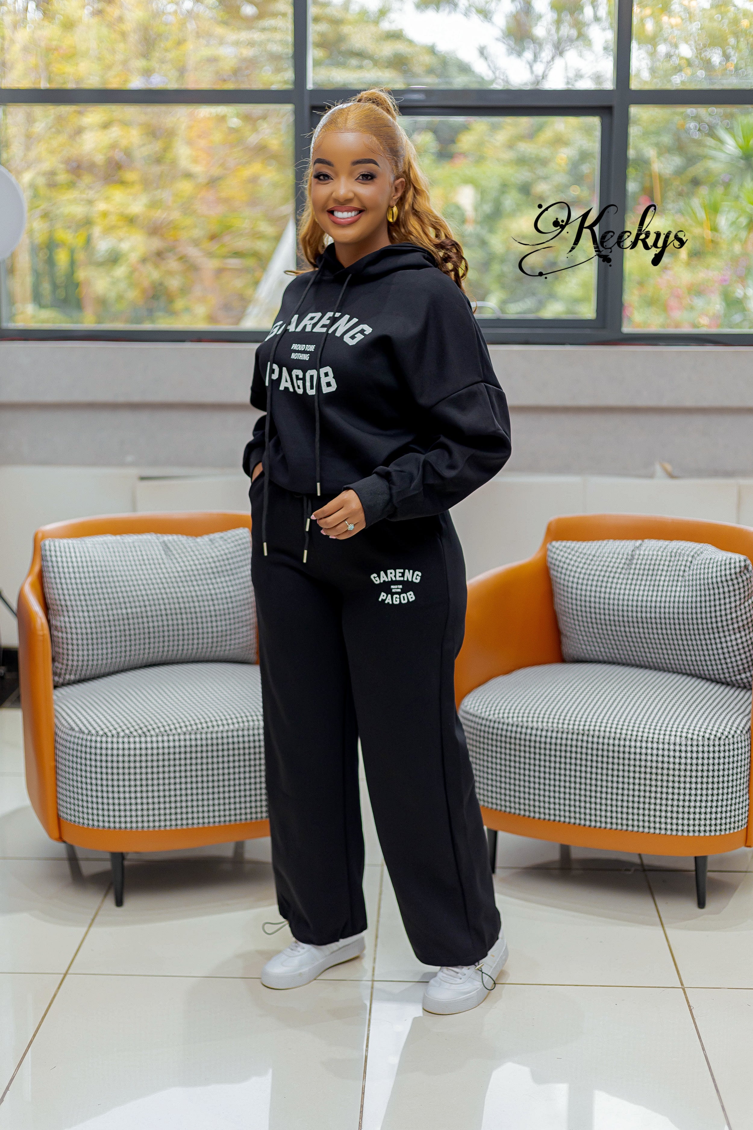 Funky cool Black jogger set keekyscollection