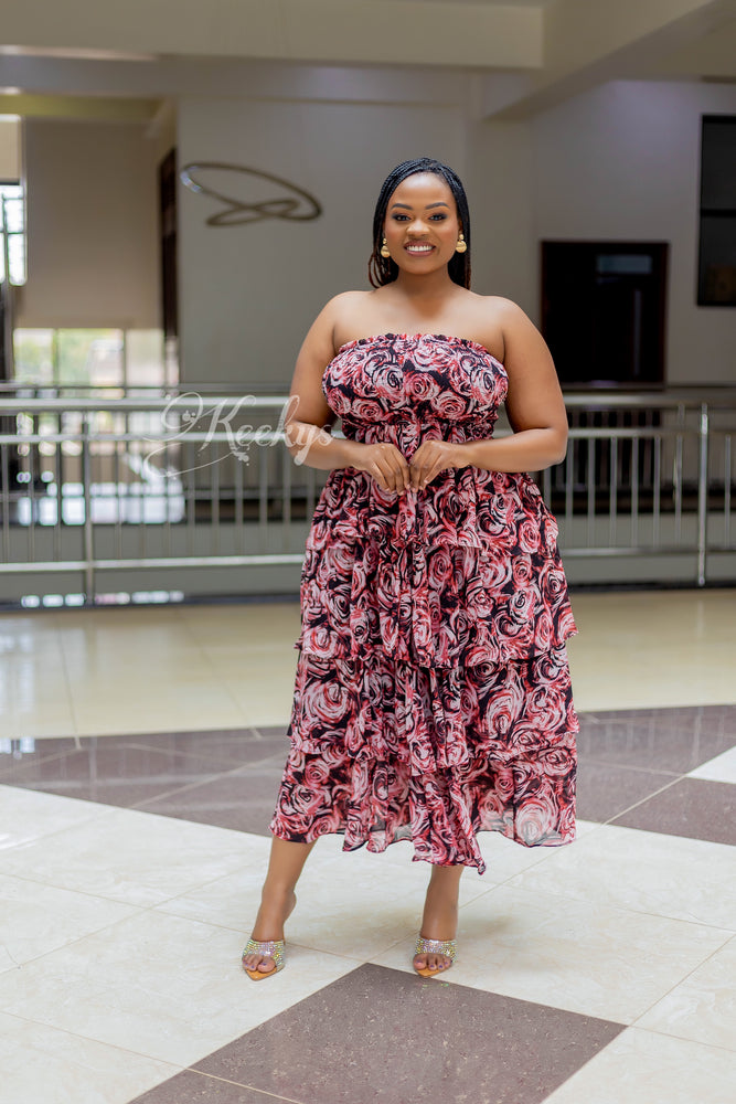 Highly favored floral tiered dress