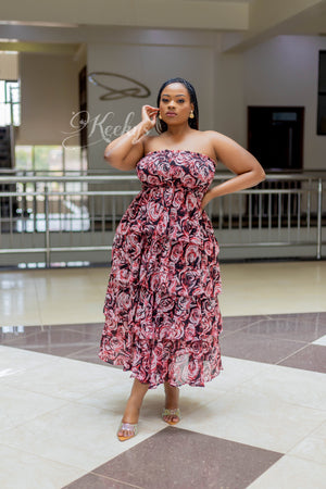 Highly favored floral tiered dress