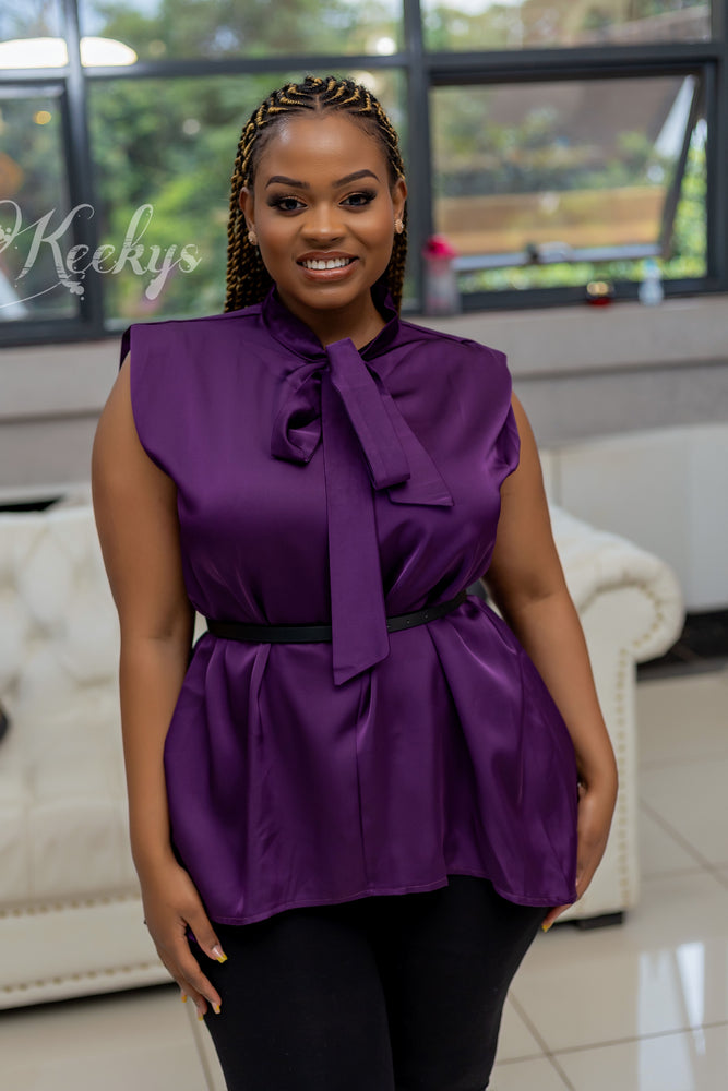 Rich in purple belted top