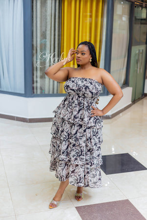 Highly favored floral tiered dress