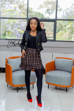 ‘Timeless elegance in plaid’ skirt