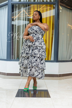 Highly favored floral tiered dress