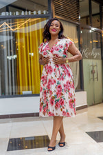 Timeless floral pleated dress